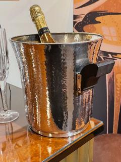 Silver Champagne Cooler with Ebony Black Handles - 1922975