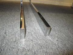 Silver Craft Magnificent Pair of Angled Chrome Flat Bar Lounge Chairs - 1843524