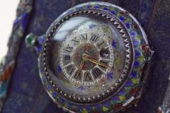 Silver Enamel and Lapis Lazuli Table Clock by Hermann Bohm - 936156