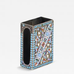 Silver Filigree And Polychrome Enamel Vesta Case  - 4796819