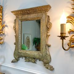 Silver Gilt Carved Wood Italian Wall Mirror 18th Century - 3345593