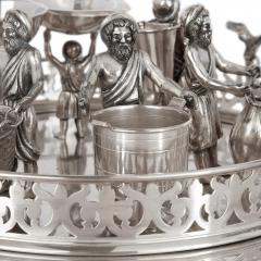 Silver Jewish multi tiered Passover Seder tray - 3943042