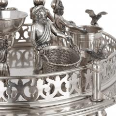 Silver Jewish multi tiered Passover Seder tray - 3943044