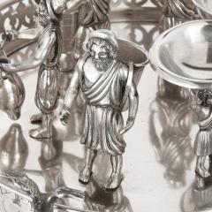 Silver Jewish multi tiered Passover Seder tray - 3943045