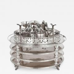 Silver Jewish multi tiered Passover Seder tray - 3944651