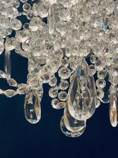 Silver Leaf Iron Chandelier with fine Crystal Bead and Pendant Decoration - 2491179