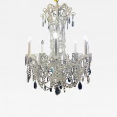 Silver Leaf Iron Chandelier with fine Crystal Bead and Pendant Decoration - 2492528