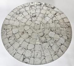 Silver Leafed Glass Mosaic French Round Coffee Table on Chrome Legs - 1281127