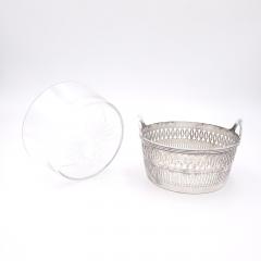 Silver Plate Basket with Glass Liner England circa 1930 - 4399296
