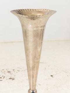 Silver Plate Footed Vase with Scalloped Lip 2010s India - 3948222