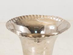 Silver Plate Footed Vase with Scalloped Lip 2010s India - 3948223