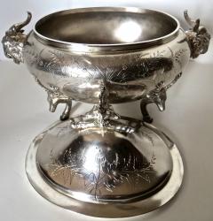 Silver Plated Covered Tureen with Deer Ram Motif Circa 1885 Meriden  - 71319