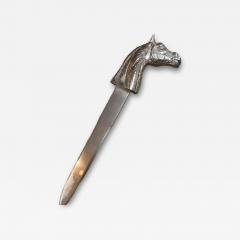 Silver Plated Equestrian Horse Head Letter Opener Italy 1970s - 4237047