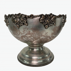 Silver Plated Grape Motif Champagne Punch Bowl - 3448532