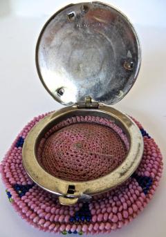 Silver Plated Indian Beaded Coin Purse by Bostonia Company circa 1903 - 61795