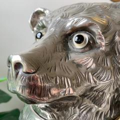 Silver Plated Italian Bear Wine Bottle Holder 1970s - 3084041