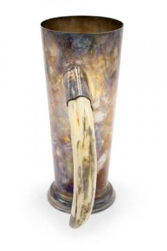 Silver Plated Tankard with Boar Tusk Handle - 4322509