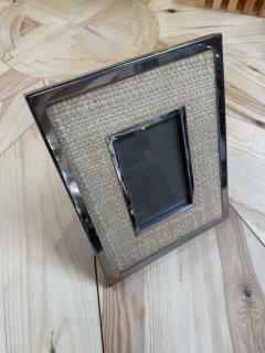 Silver Tone and Woven Rattan Picture Frame - 4801525