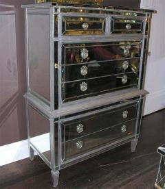 Silver Trim Mirrored Highboy - 3108109
