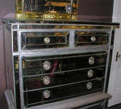 Silver Trim Mirrored Highboy - 3108111