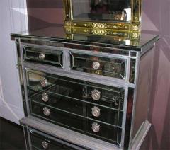 Silver Trim Mirrored Highboy - 3108128