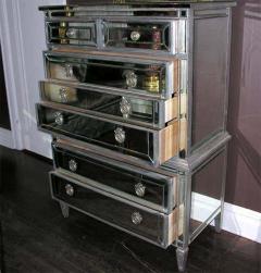 Silver Trim Mirrored Highboy - 3108136