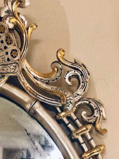 Silver and Gold Leaf Decorator Wall Mirror Having a Web Design and Dancing Bear - 2978787