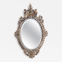 Silver and Gold Leaf Decorator Wall Mirror Having a Web Design and Dancing Bear - 2988397