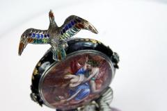 Silver and Viennese Enamel Clock with Eagle by Hermann Bohm - 936203