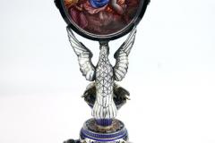 Silver and Viennese Enamel Clock with Eagle by Hermann Bohm - 936204
