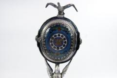 Silver and Viennese Enamel Clock with Eagle by Hermann Bohm - 936205