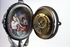 Silver and Viennese Enamel Clock with Eagle by Hermann Bohm - 936209