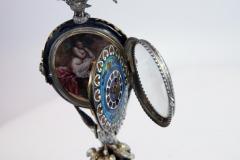 Silver and Viennese Enamel Clock with Eagle by Hermann Bohm - 936212
