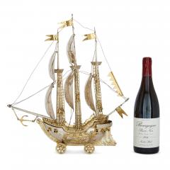 Silver and silver gilt nef sailing ship - 3354625