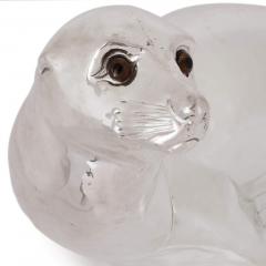Silver plate sea lion wine or champagne cooler - 2357418