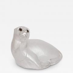 Silver plate sea lion wine or champagne cooler - 2360289