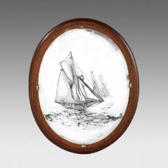 Silver plated classic yacht oval plaque by Walker and Hall - 822243