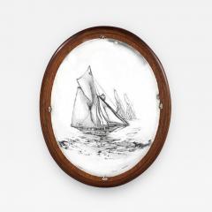 Silver plated classic yacht oval plaque by Walker and Hall - 900266