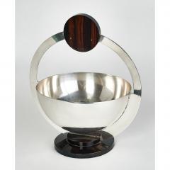 Silvered Bowl with Macassar Ebony Mounts France 1930s - 324648