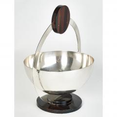 Silvered Bowl with Macassar Ebony Mounts France 1930s - 324649