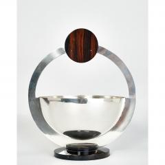 Silvered Bowl with Macassar Ebony Mounts France 1930s - 324651