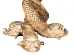 Silvered Metal Dolphin Form Table Lamp - 4139227