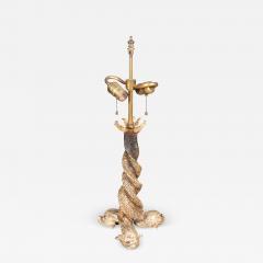 Silvered Metal Dolphin Form Table Lamp - 4153707