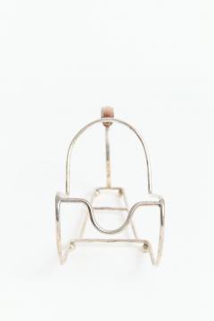 Silvered and Leather Wine Bottle Holder by Almaz n - 4107991