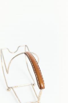 Silvered and Leather Wine Bottle Holder by Almaz n - 4107995