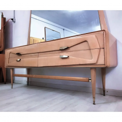 Silvio Cavatorta Italian Mid Century Maple Dresser with Mirror attr to Silvio Cavatorta 1950s - 2599988