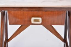 Silvio Cavatorta Pair of Italian Midcentury teak and marble nightstands by Silvio Cavatorta - 2687726