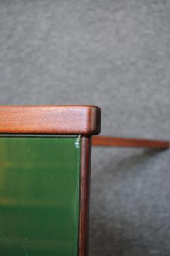 Silvio Cavatorta Silvio Cavatorta Diminutive Desk with Companion Table in Walnut and Green Glass - 3492500