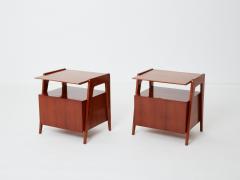 Silvio Cavatorta Silvio Cavatorta pair of mahogany wood nightstands 1950 - 3384173