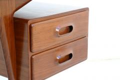 Silvio Cavatorta Stunning desk table in cherry wood with drawers locked on the side - 2825556